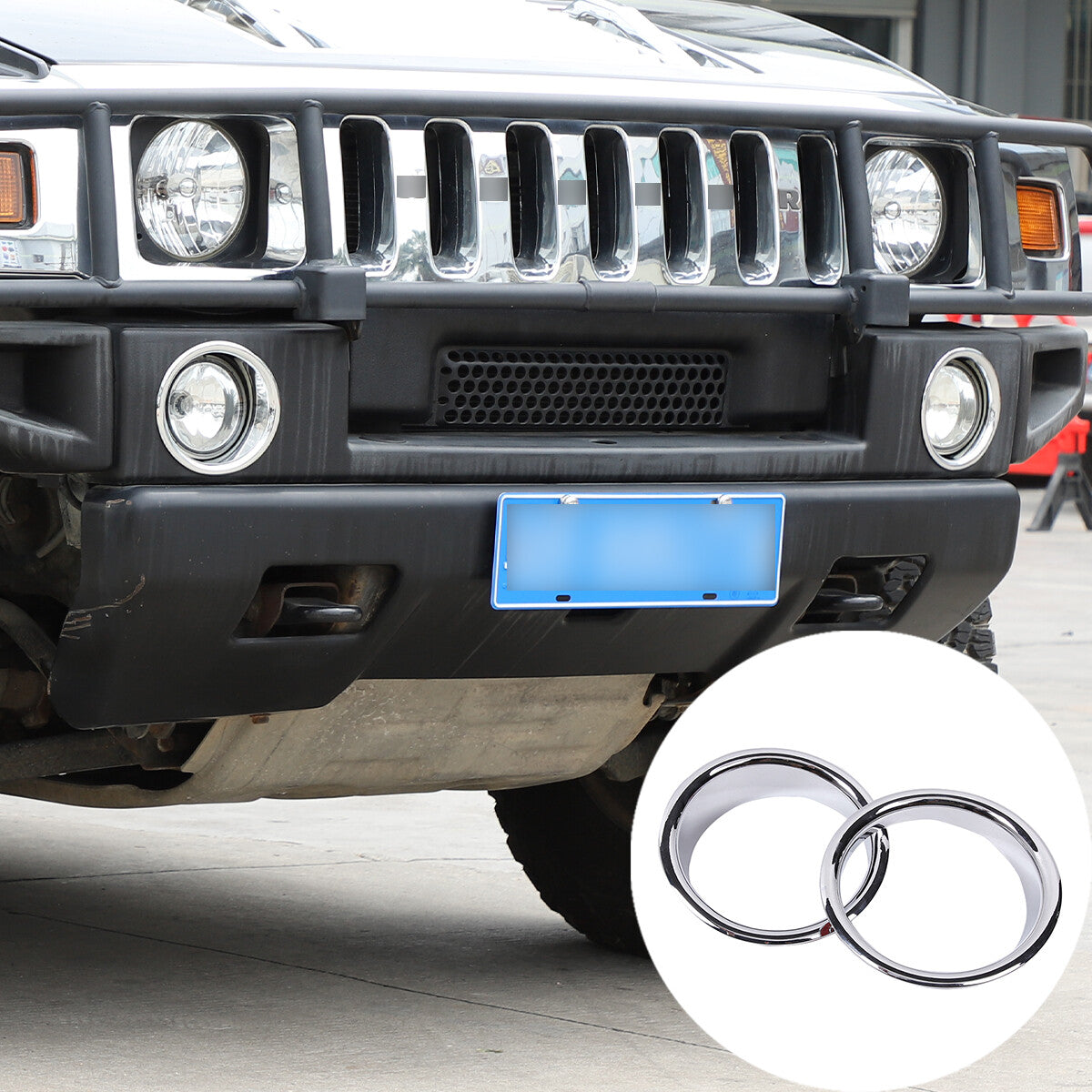 Silver Chrome Cover Trim Door Handle Mirror Hood Vent Kit For Hummer H2 2003-09 7