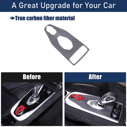 Matte Real Carbon Fiber Center Gear Shift Cover Trim For Lotus EMIRA V6 AT 21-25 16