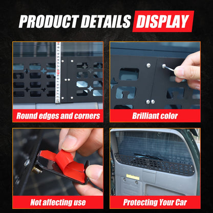 Rear Window Storage Barrier Molle Panel For Toyota Prado 2003-2009 13