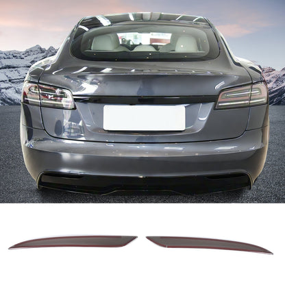Smoked Black Rear Fog Tail Light Lamp Decor Cover Trim For Tesla Model S 2017+ 13