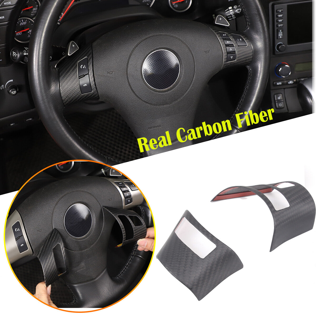Matte Dry Real Carbon Fiber Center Console Trim Cover For Corvette C6 2005-13 62