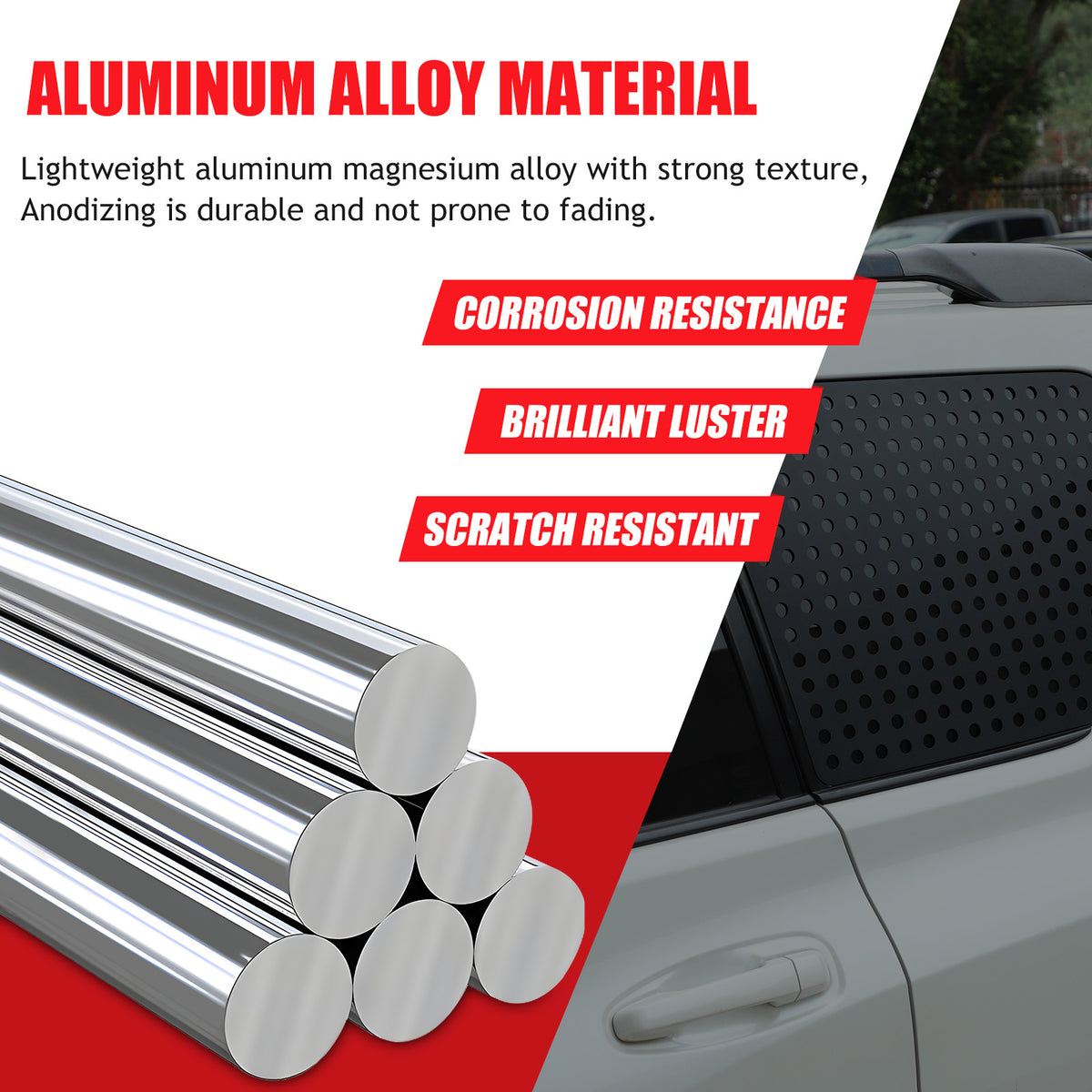 Exterior Rear Quarter Door Window Pillar Cover For Toyota Land Cruiser Prado 10+ 6