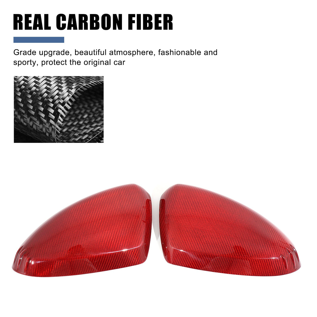 Red Real Carbon Fiber Exterior Mirror Cover Trim For Toyota 86/Subaru BRZ 2022+ 7