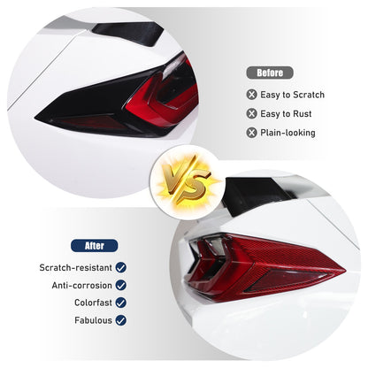 Red Real Carbon Fiber Rear Tail Light Side Trim For Corvette C8 2020+ 24