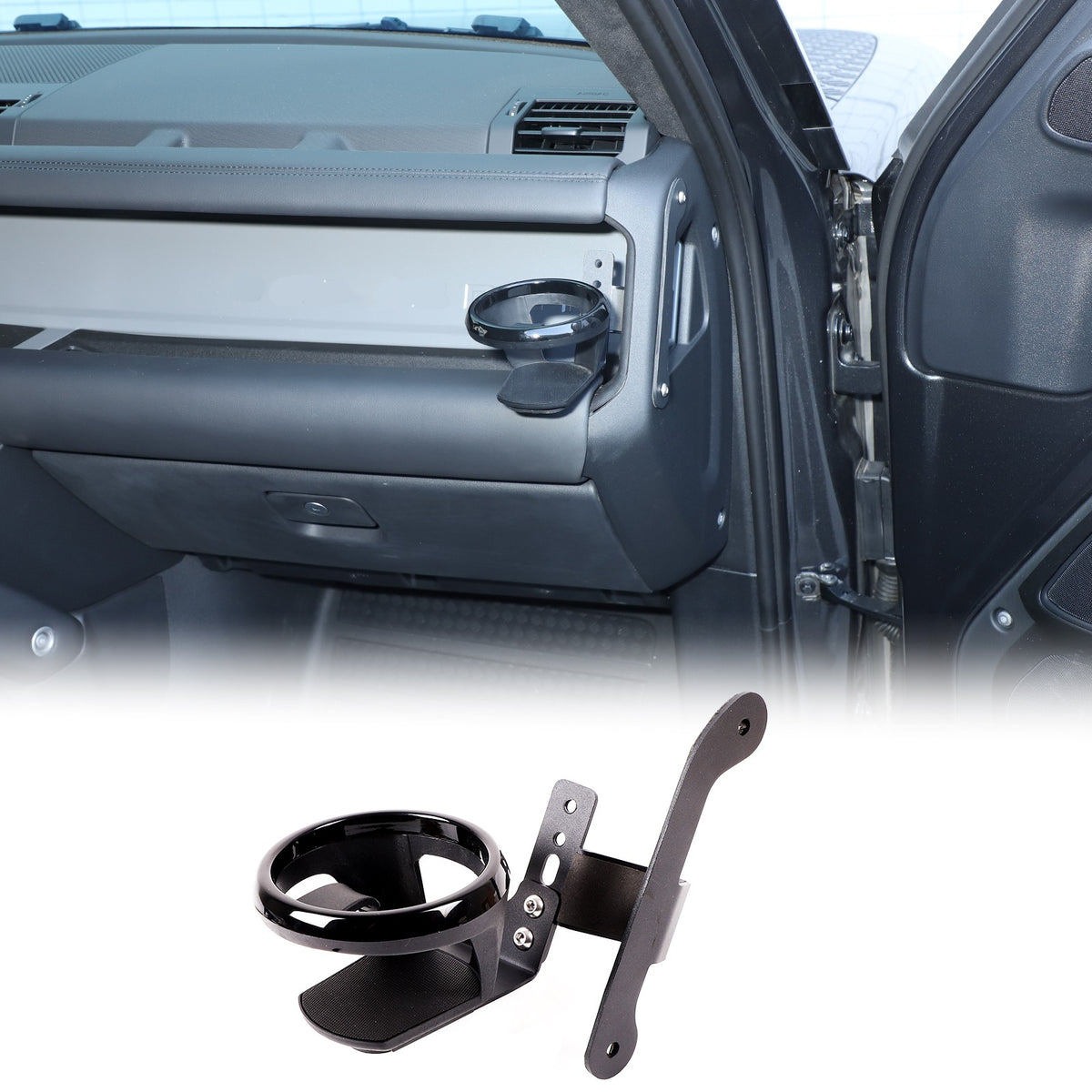 Black Ring Passenger Side Cup Holder Bracket For LR Defender L663 2020+ US 5