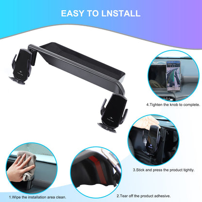 Wireless Charging Phone Holder Storage Box Tray For Toyota Prado LC250 2024+ 3