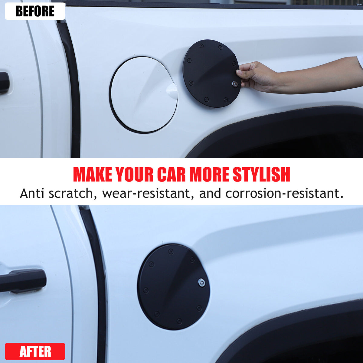 Black Door Fuel Tank Cover W/ Lock Gas Cap Tank Trim For Toyota Tundra 2022-2026 19