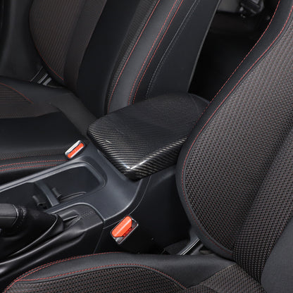 Real Carbon Fiber Center Armrest Storage Box Cover Trim For Subaru WRX VB 22-24 10