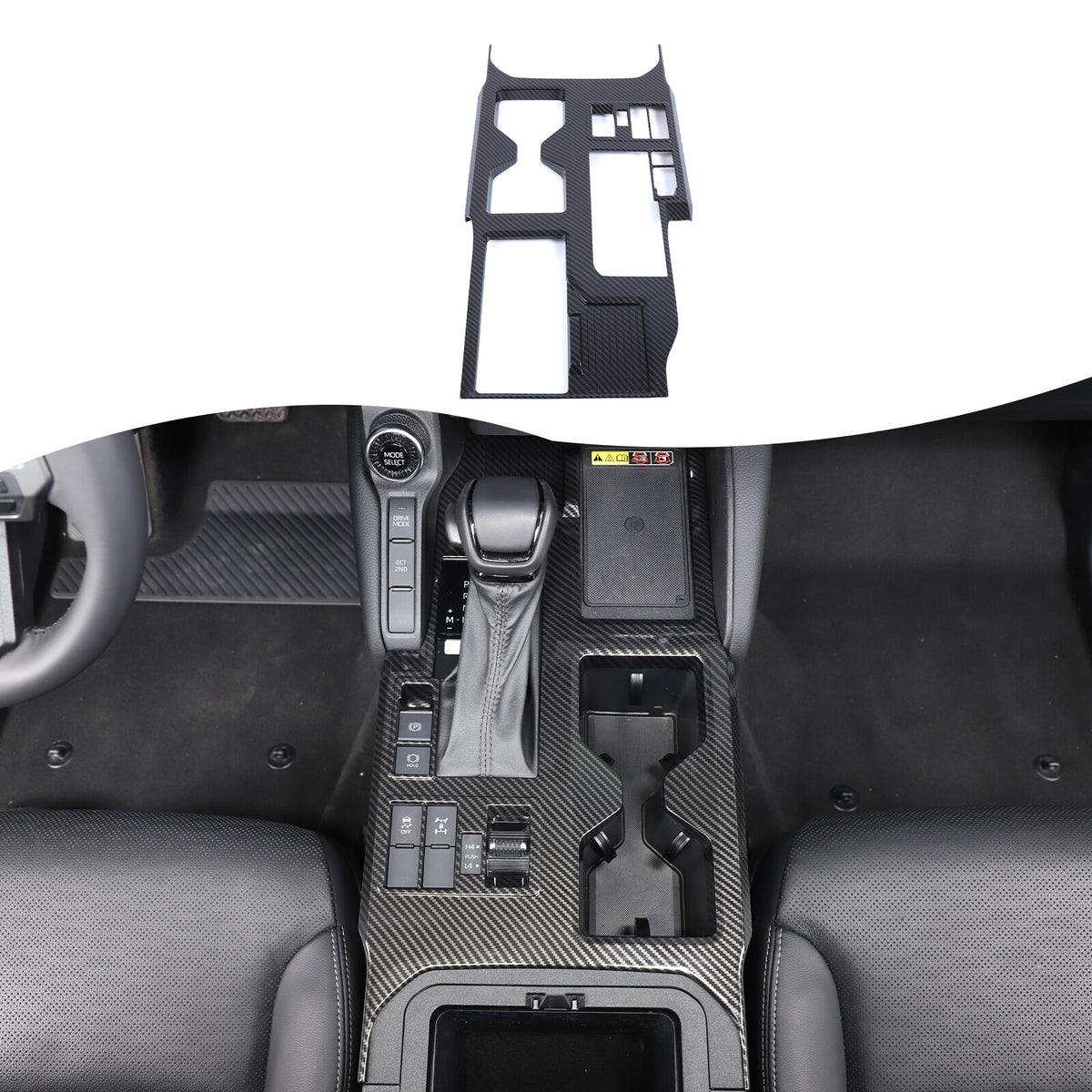 ABS Carbon Fiber Center Gear Panel Trim For Toyota Land Cruiser LC250 24+ US 6