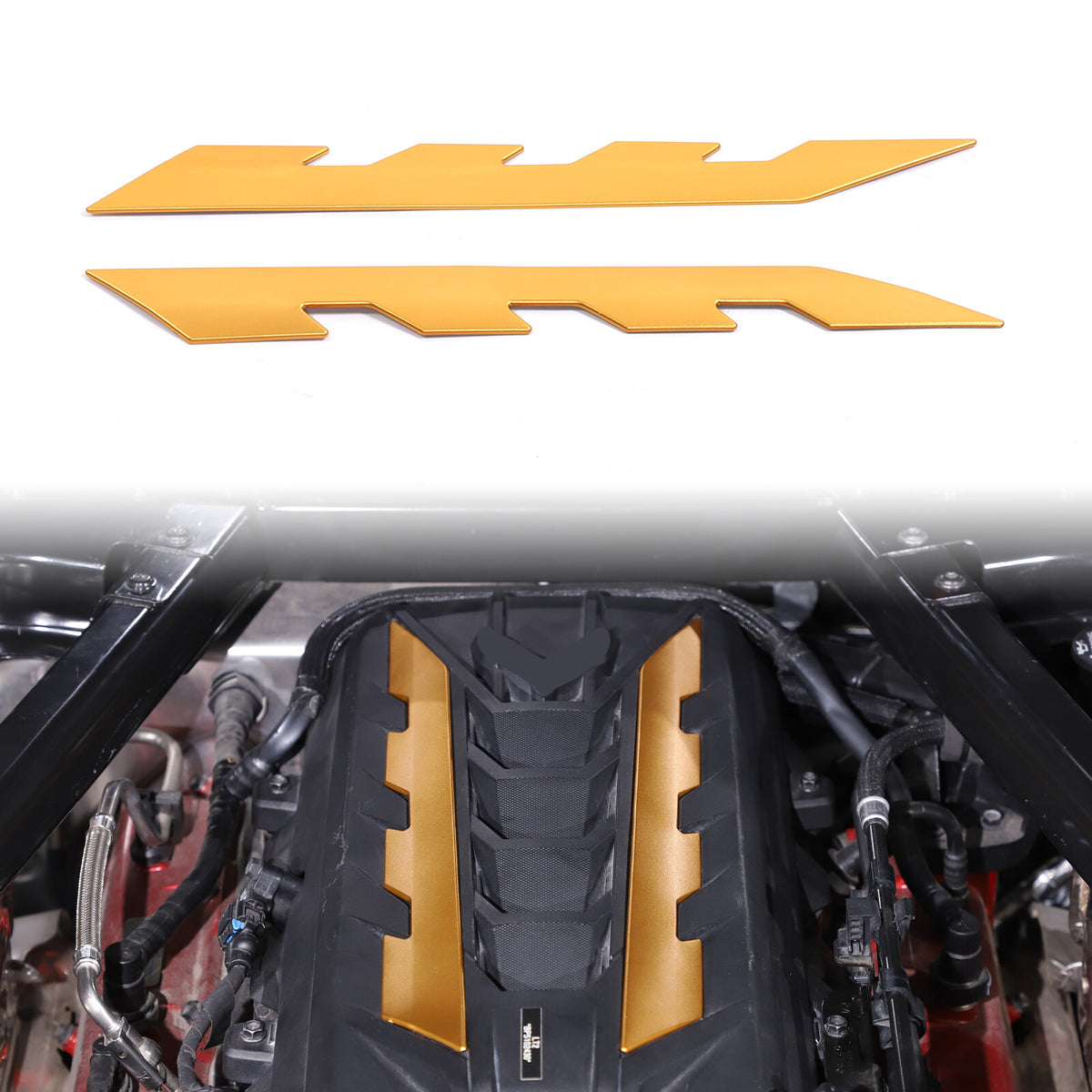 Yellow Alloy Engine Bay Panel Rear Crossmember Cover Set For CORVETTE C8 2020+ 17