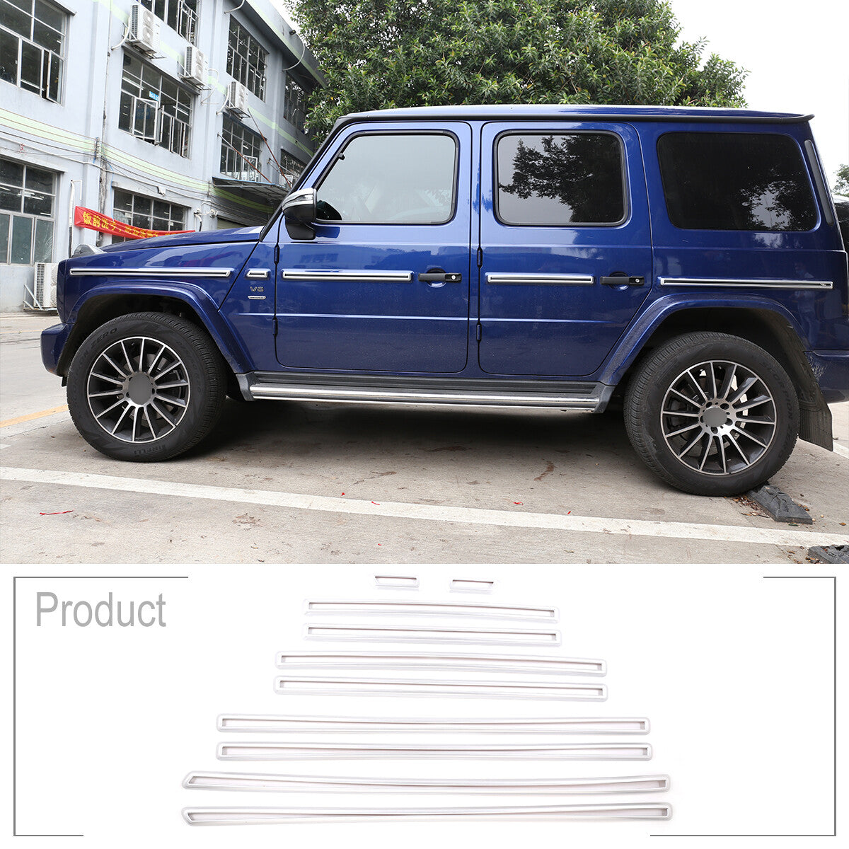 ABS Carbon Fiber Door Body Side Molding Trim For Benz W464 G500 G63 AMG 2019+ 4