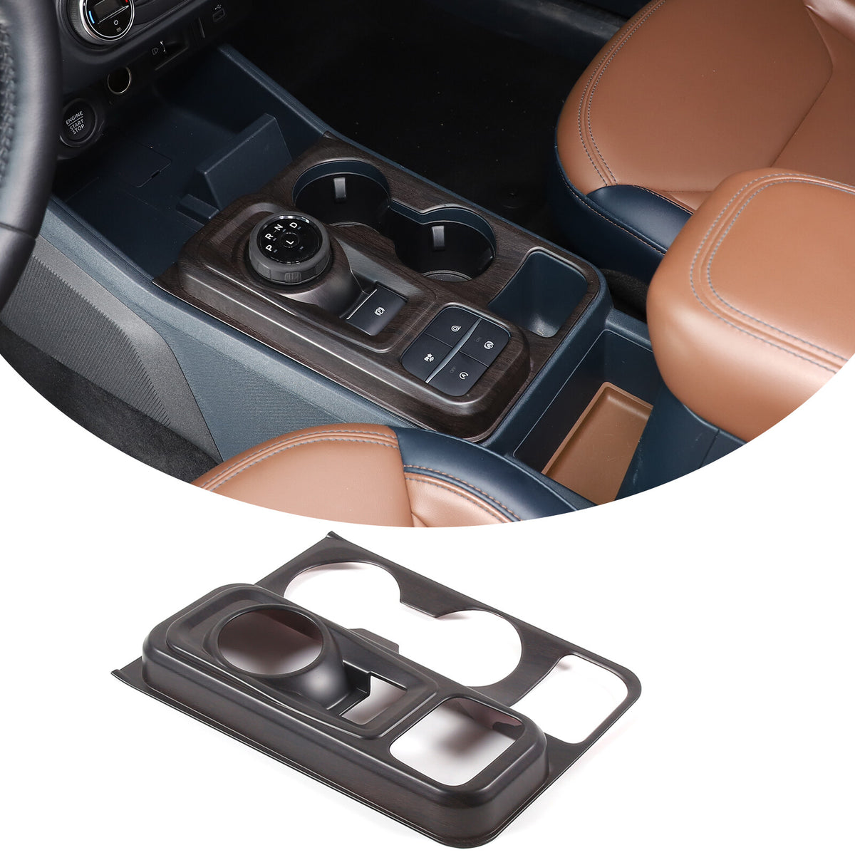 Oak Wood Grain Interior Decoration Cover Trim Kit For Ford Maverick 2022-24 5