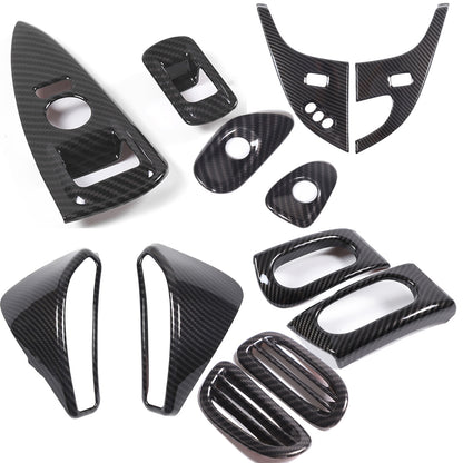 ABS Carbon Fiber Dashboard Interior Air Outlet Frame Set For Corvette C6 05-13 1