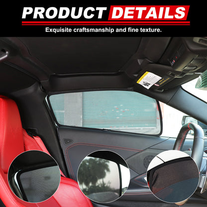 Car Front Window Screen Sun Shade Mesh Cover For Corvette C8 2020-26 8