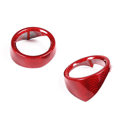 For Alfa Romeo Stelvio 17+ Red Real Carbon fiber Side Air Vent Outlet Cover Trim 10