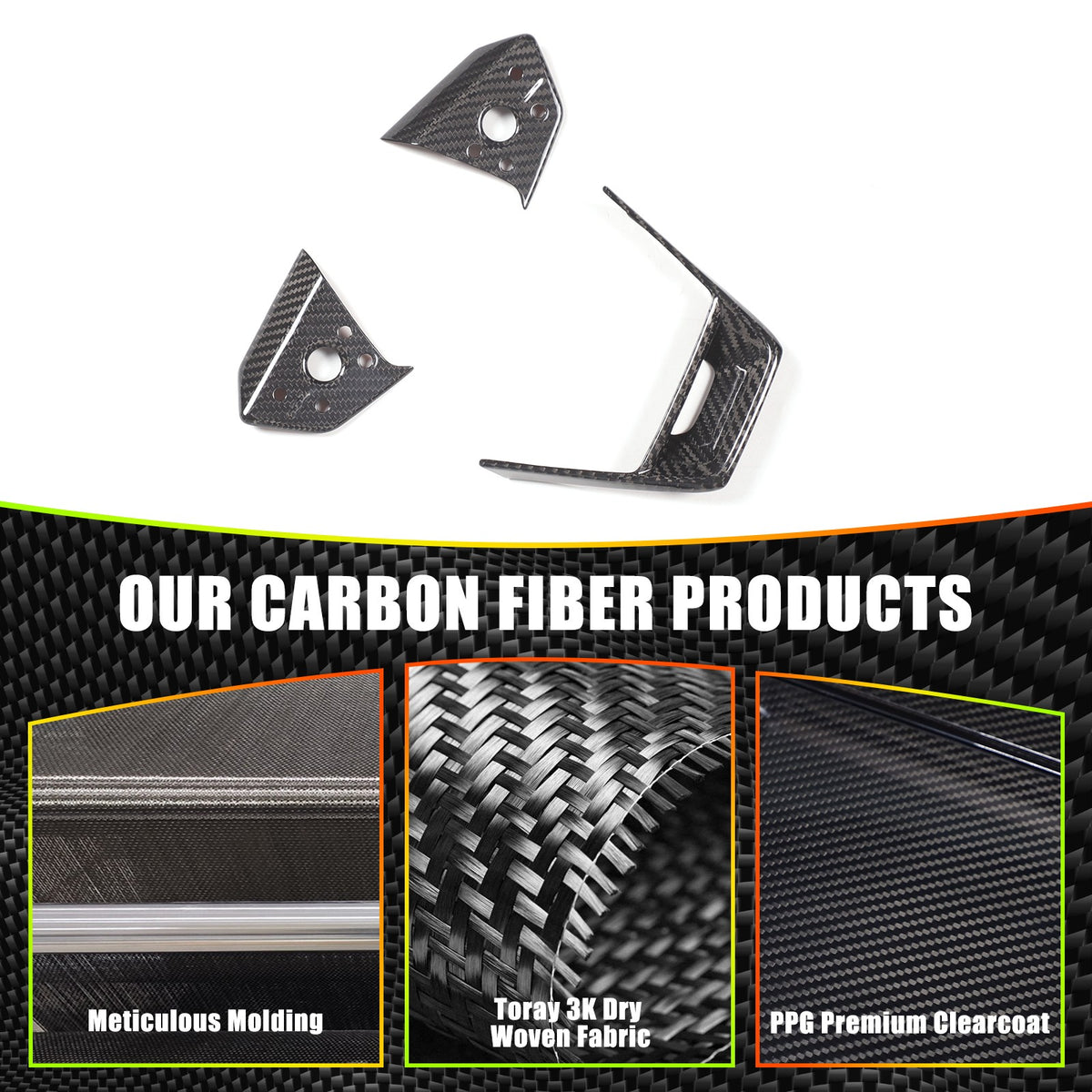 Real Dry Carbon Fiber Center Console Interior Trim For Tesla Cybertruck 2024+ 64
