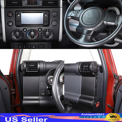 Matte Black Center Console Button Trim Cover Set For Toyota FJ Cruiser 2007-21 1