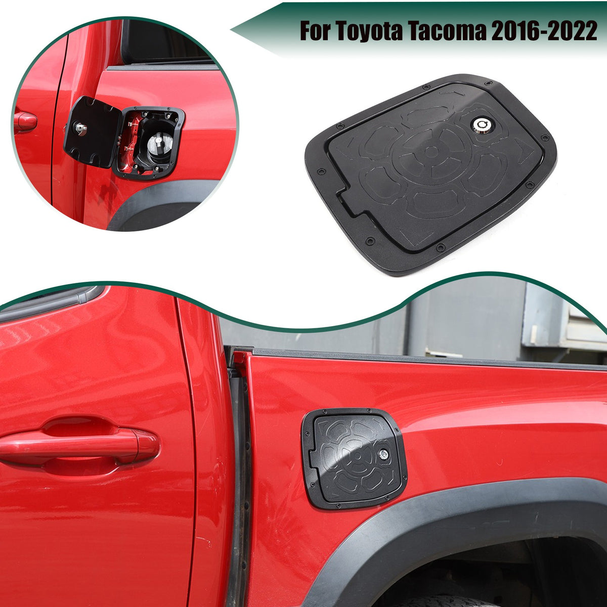 Flower Locking Fuel Door Gas Tank Cap Cover Lock Key For Toyota Tacoma 2016-23 1