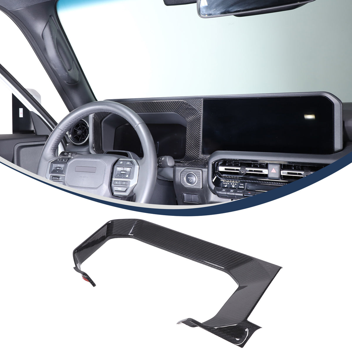Real Carbon Fiber Dashboard Instrument Trim For Land Cruiser Prado LC250 24+ 2