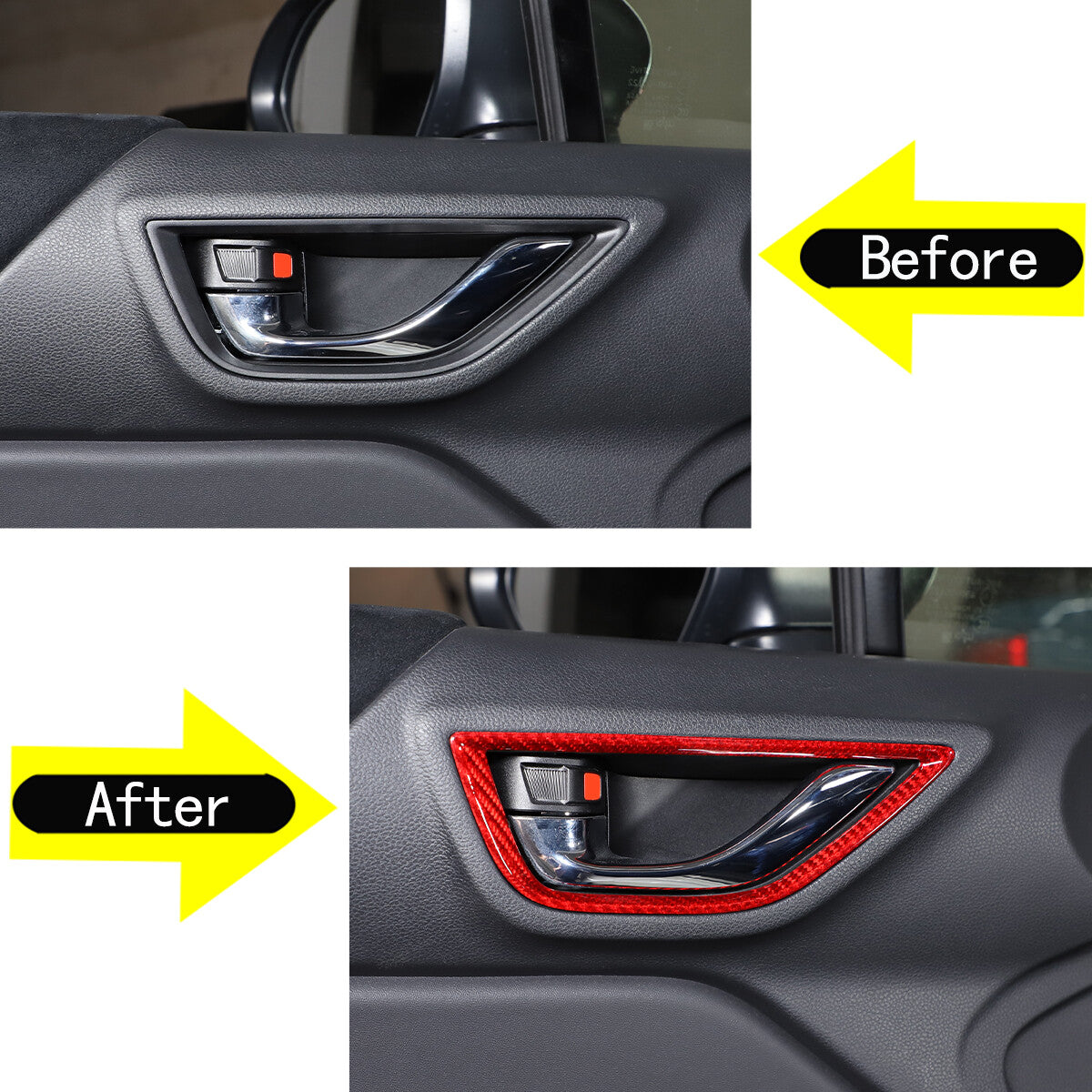 Red Real Carbon Fiber Interior Center Console Trim Set Kit For Subaru BRZ 22+ 21