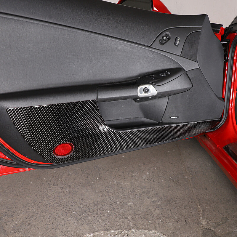 Carbon Fiber Door Bottom Anti Kick Scratch trim Sticker For Corvette C6 05-13 US 10
