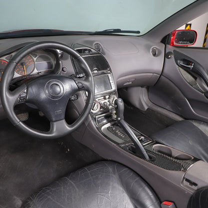 Soft Carbon Fiber Full Center Console Kit Cover Trim For Toyota Celica 2000-2005 5