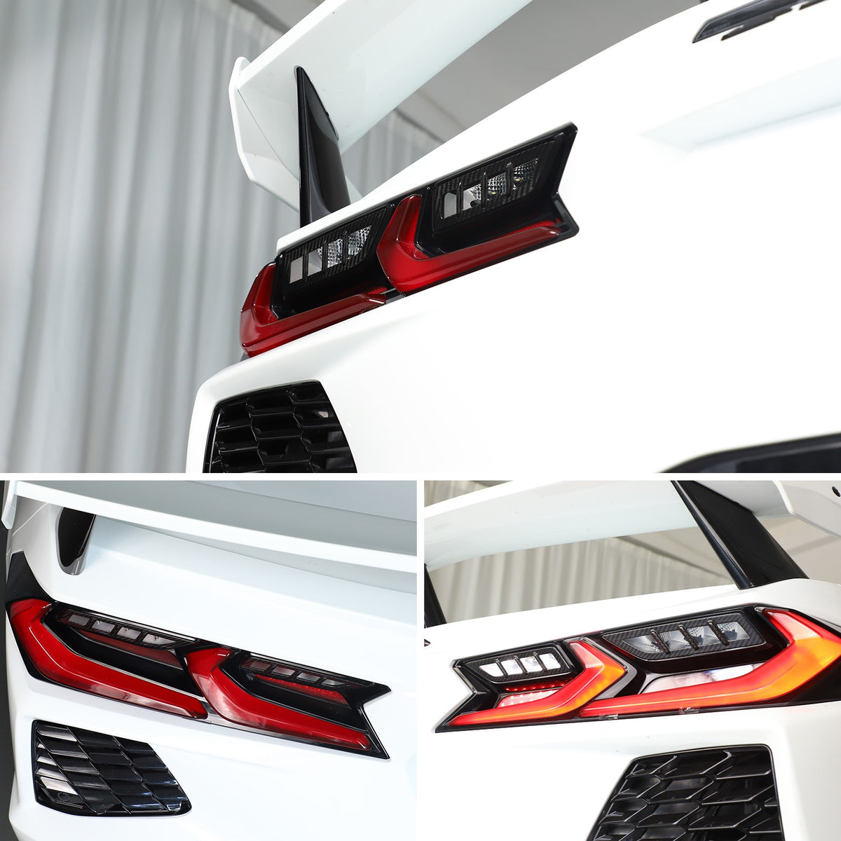 Real Carbon Fiber Reverse Light Protector Frame Trim For Corvette C8 2020+ 6
