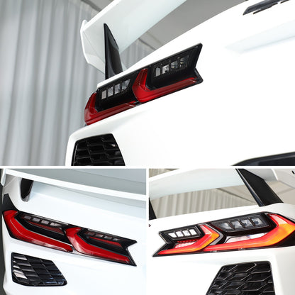 Real Carbon Fiber Reverse Light Protector Frame Trim For Corvette C8 2020+ 6