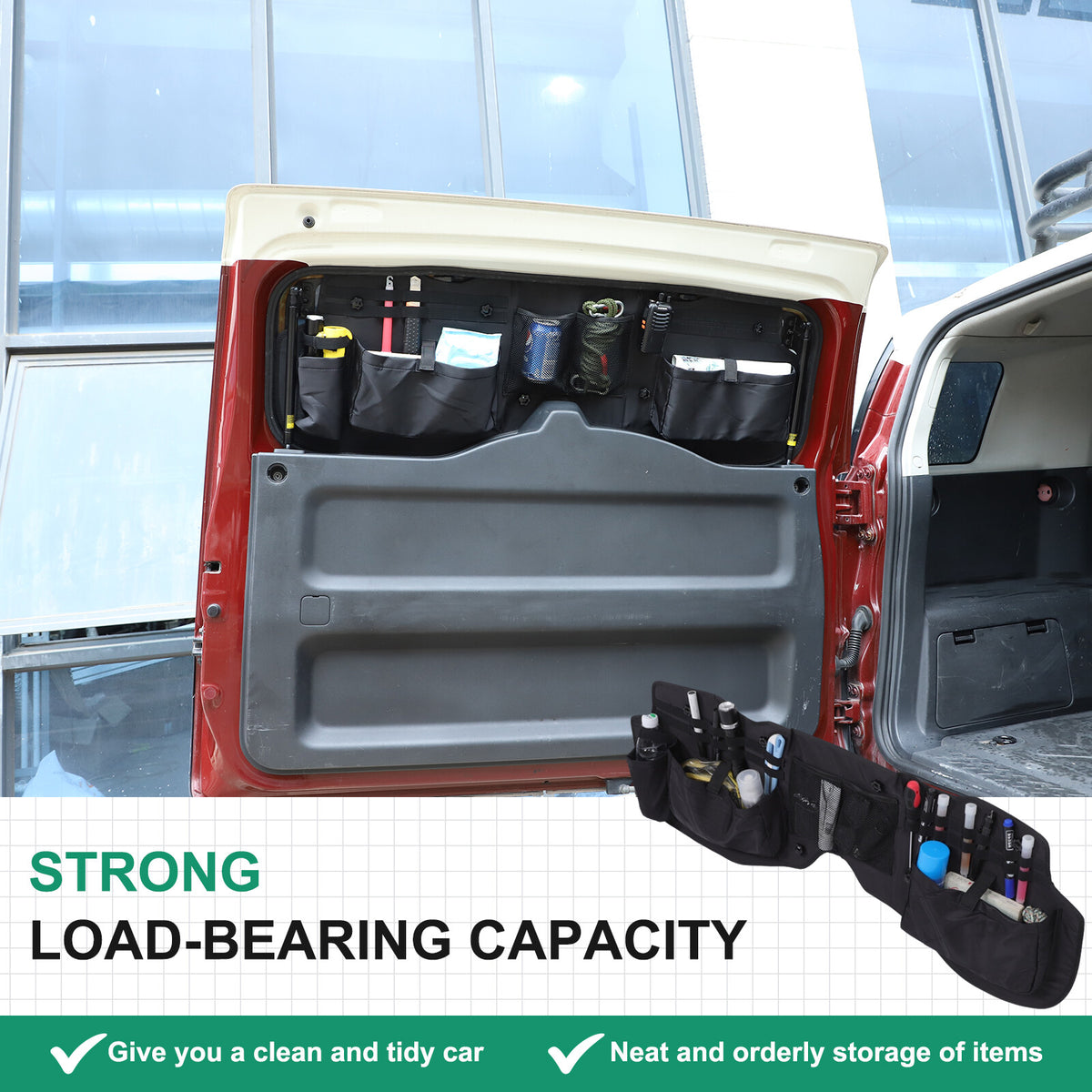 Tailgate Rear Door Window Trunk Storage Bag Organizer For Toyota FJ Cruiser 07+ 2