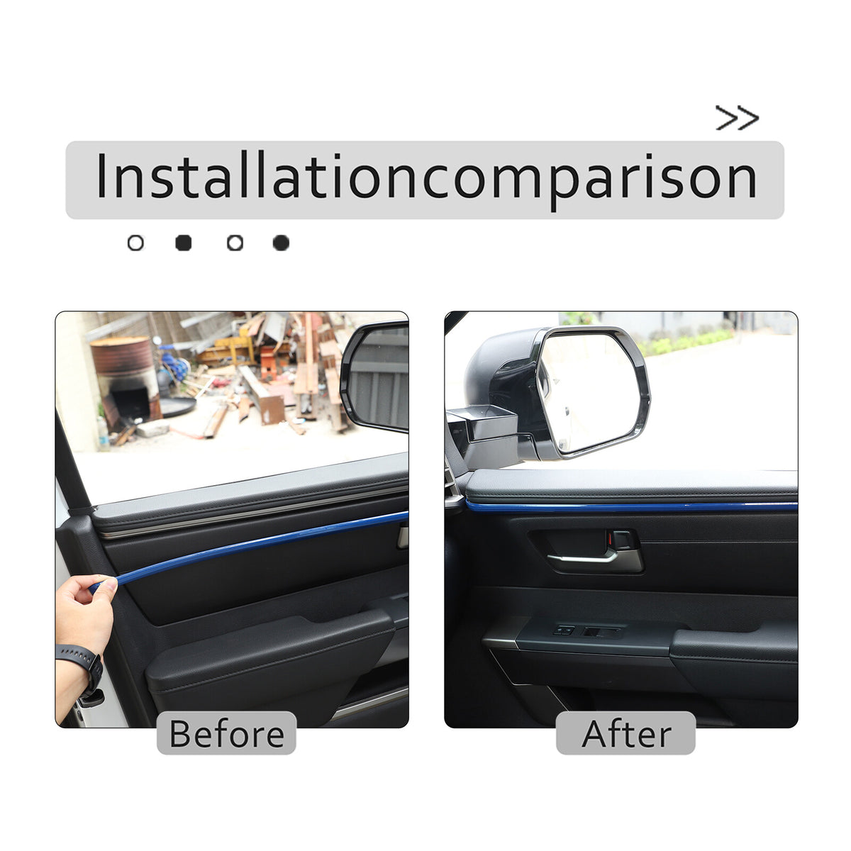 Blue inner Interior door Upper Armrest panel Trim Cover For Toyota Tundra 22-23 9