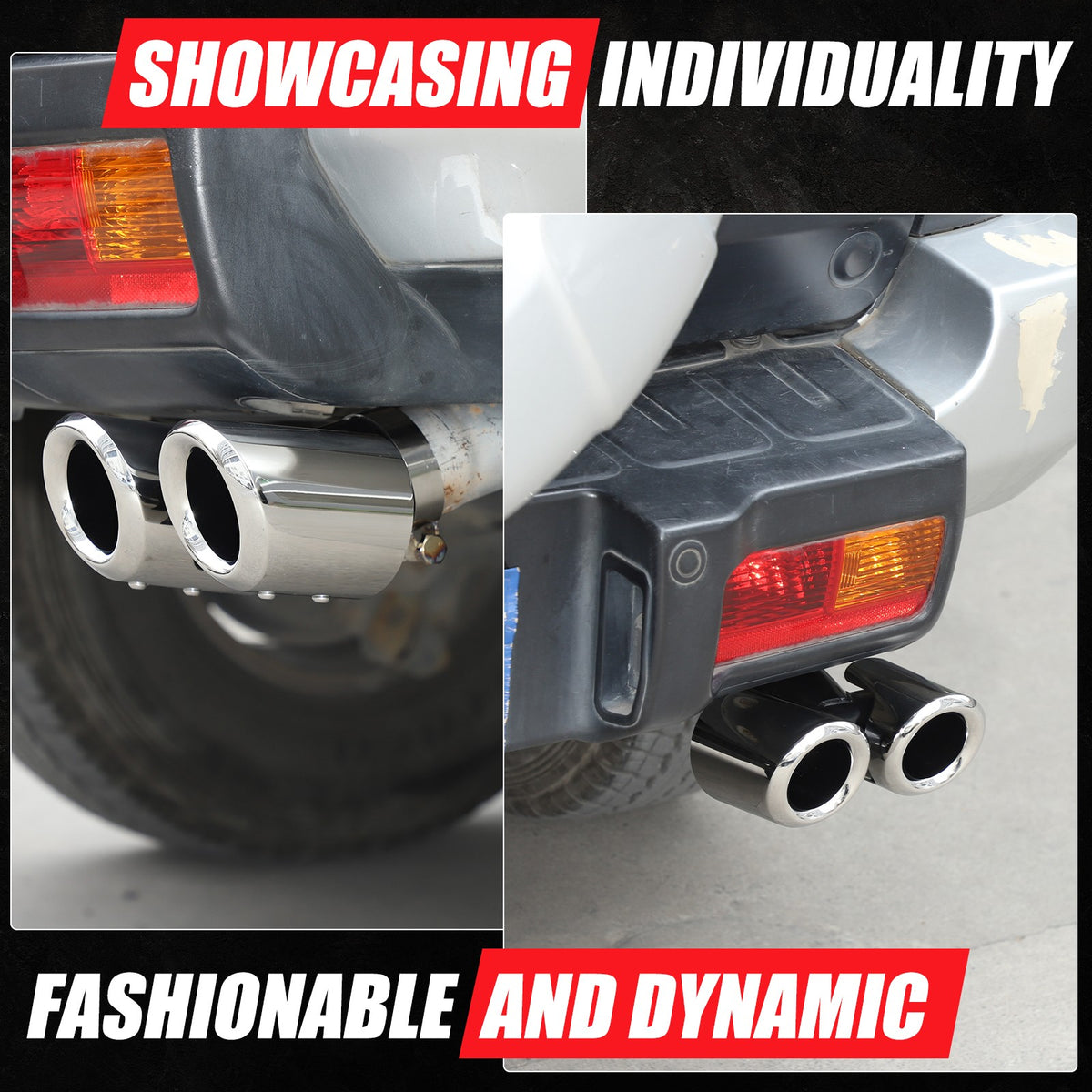 Silver Stainless Steel Exhaust Tail Pipe Tip For Toyota FJ Cruiser 2007-2021 US 13