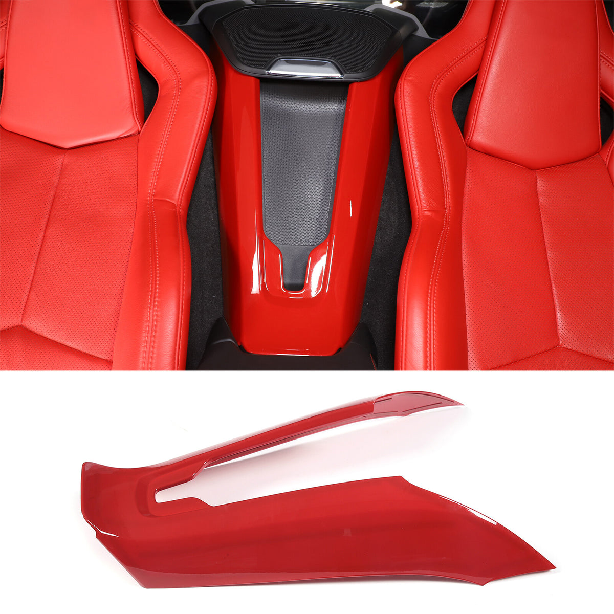 Red ABS Wireless Charger Cover Waterfall For C8 Corvette Z06 Z51 2020-26 US 1
