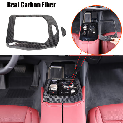 Real Carbon Fiber Center Gear Shift Panel Trim For BMW 5 Series G60 i5 2024+ 1