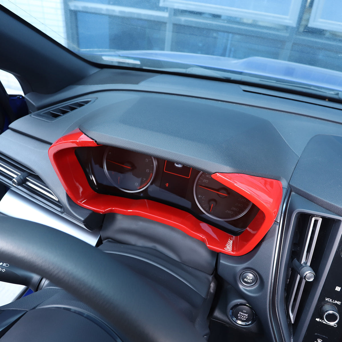 ABS Red Dashboard Instrument Tachometer Frame Trim Cover For Subaru WRX 2022-23 5