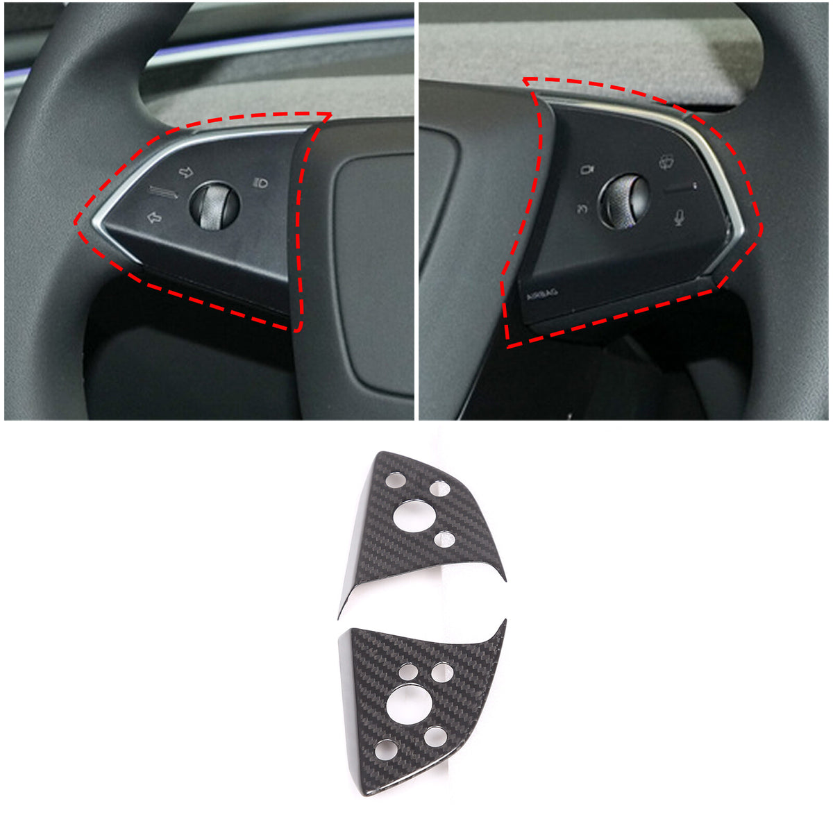Real Dry Carbon Fiber Center Console Interior Trim Cover For Tesla Model 3 2023+ 66