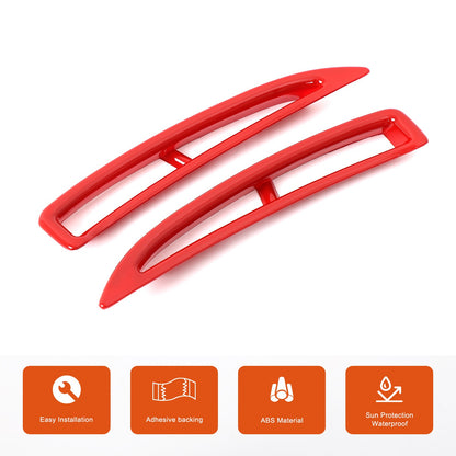 Red ABS Carbon Fiber Rear Fender Vent Trim Frame For Corvette C6 2005-2013 11