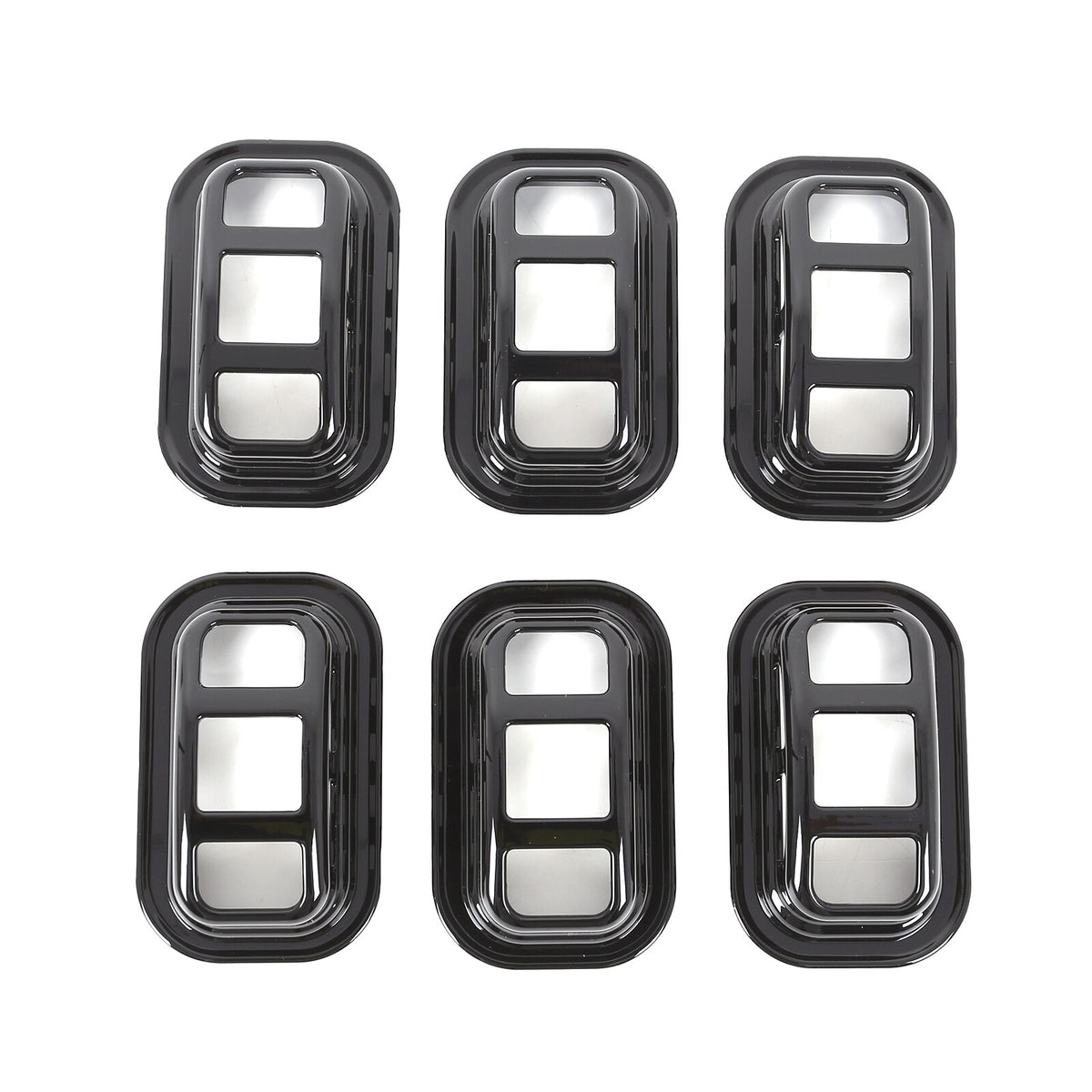 Glossy Piano Black Front Bumper Exterior Trim Cover Set For Hummer H2 2003-2009 - Styles 1-5 25