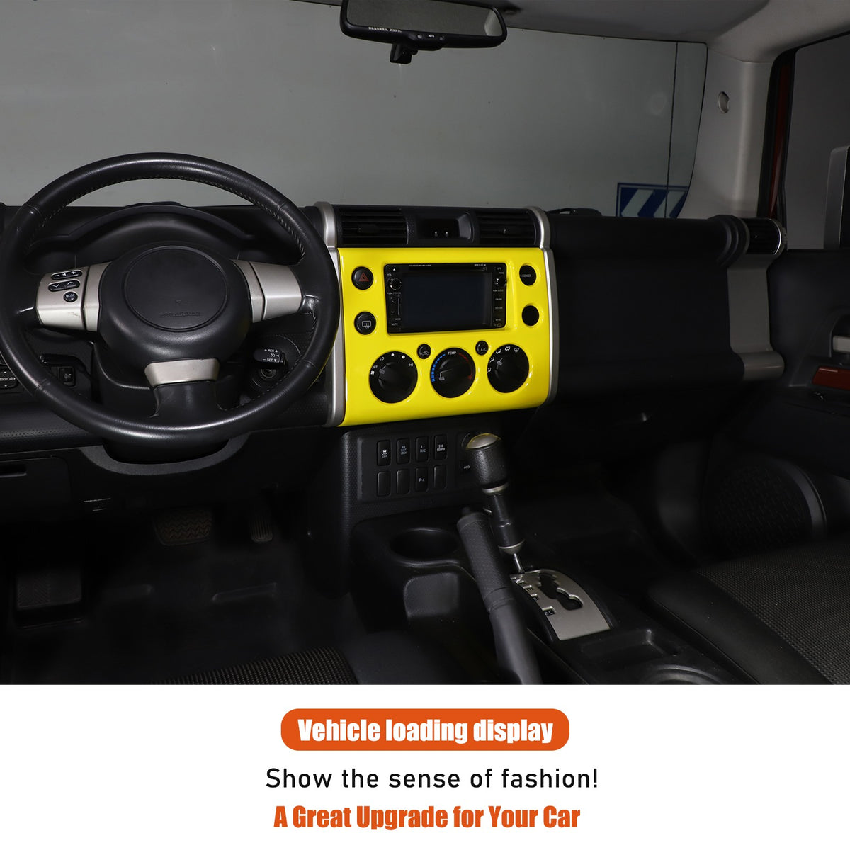 Yellow ABS Interior Center Console Trim Cover for Toyota FJ Cruiser 2007-2021 33