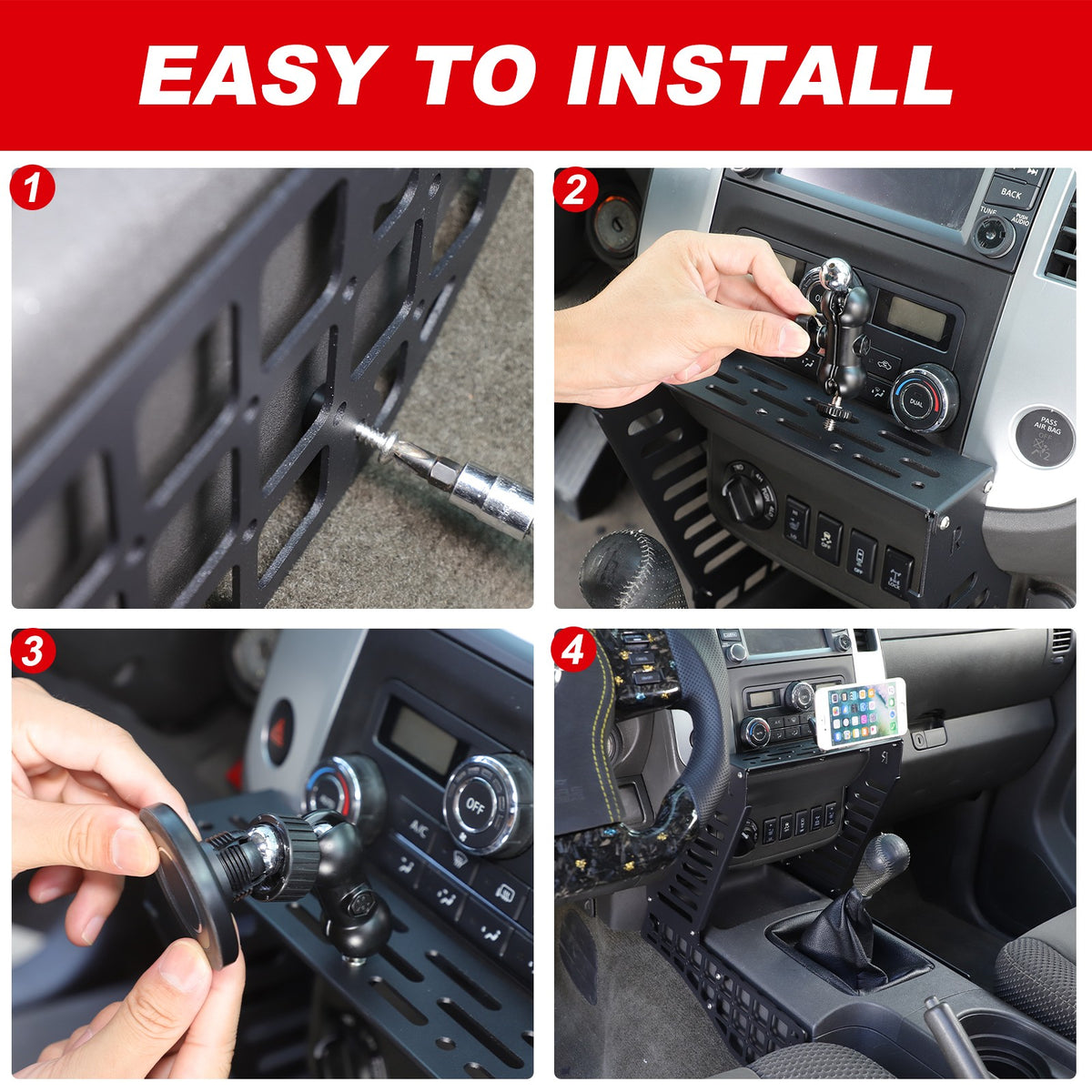 Center Console Multi-Functional Expansion Platform For Nissan Frontier 2009-2017 5