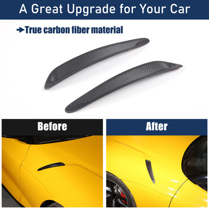 Matte Real Carbon Fiber Side Air Vent Trim Cover Fits Toyota Supra A90 2019-2024 13