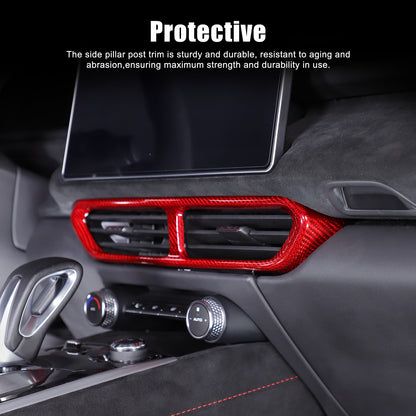 Red Real Carbon Fiber Center Console Air Vent Panel Trim For Lotus EMIRA 2021-25 21
