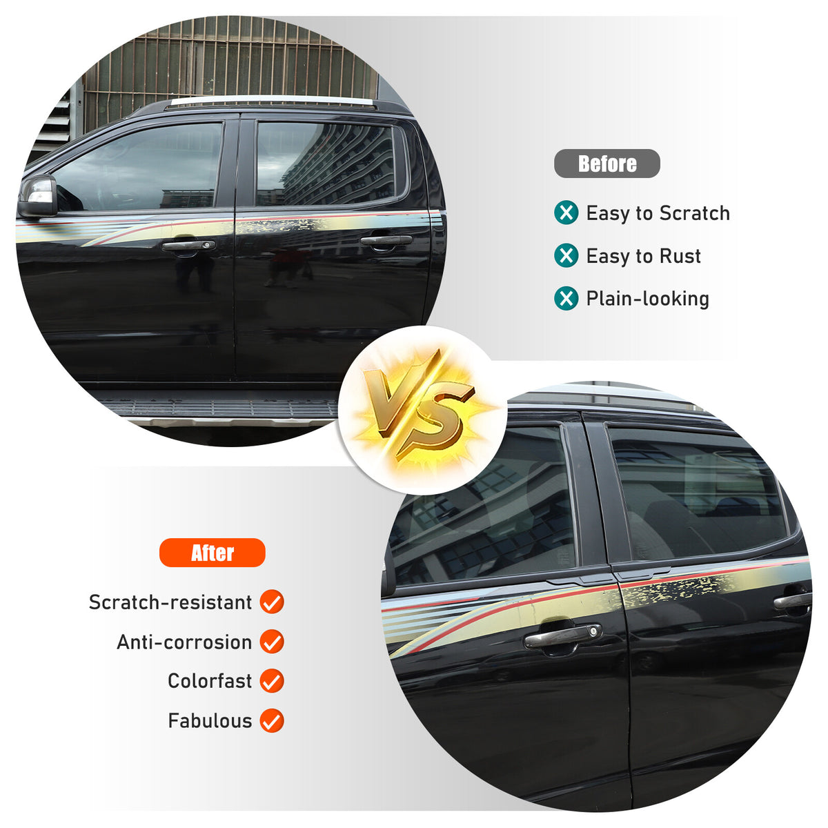 Black Car Window Bottom Strip Cover Trim For Ford Ranger 2015-2021 24
