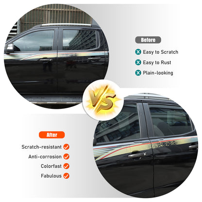 Black Car Window Bottom Strip Cover Trim For Ford Ranger 2015-2021 24