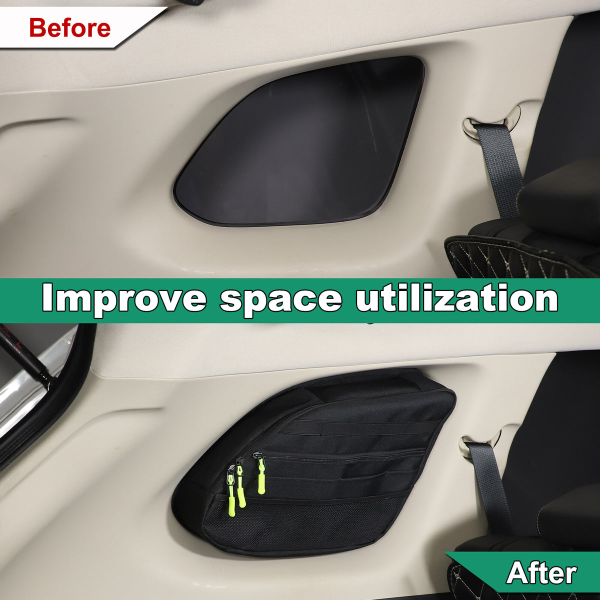Rear Trunk Left Side Storage Bag Pocket Organizer For Mitsubishi Outlander 16-20 9