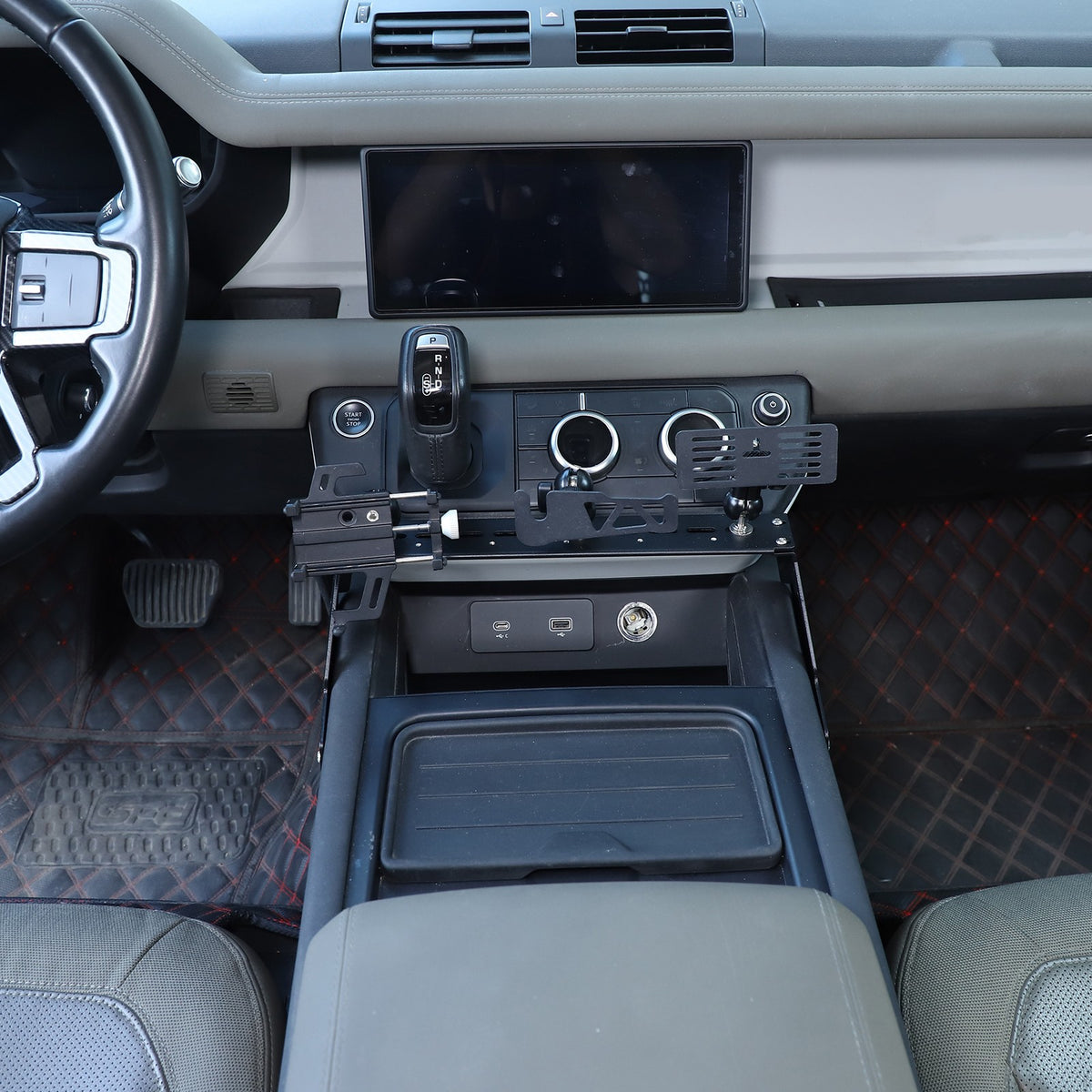 Off-Road Console Molle Panels Digital Device Mount For Land Rover Defender 20+ 11