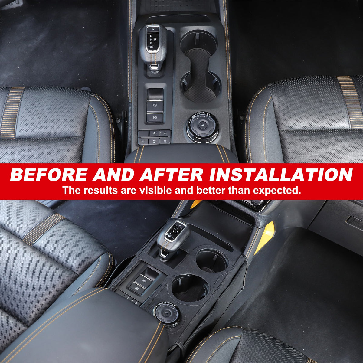 Suede Cloth Center Console Gear Shift Trim Cover For Ford Ranger T9 2023+ 4