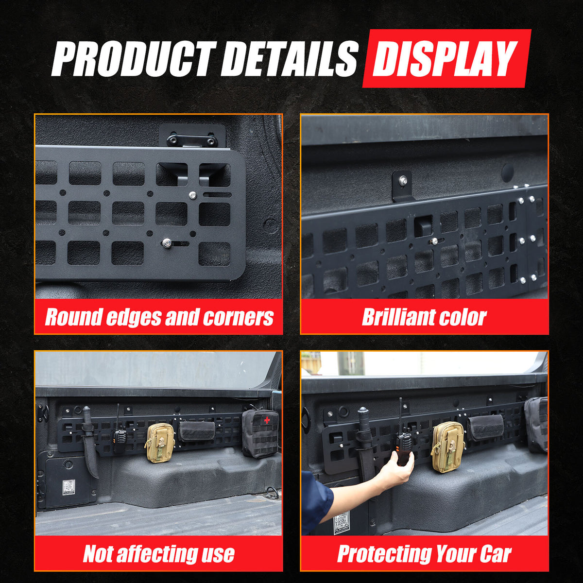Left Side Storage Molle Panel Metal Trunk Bed Storage for Ford Maverick 22-24 21