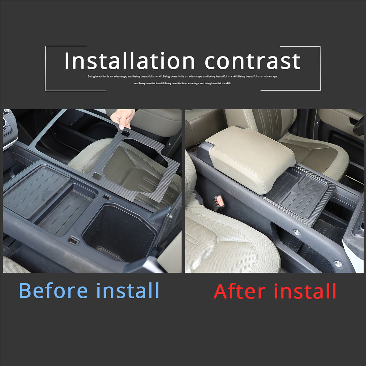 Matte Real Carbon Fiber Cup Holder Panel Trim Cover For Defender 110 90 2020-23 9