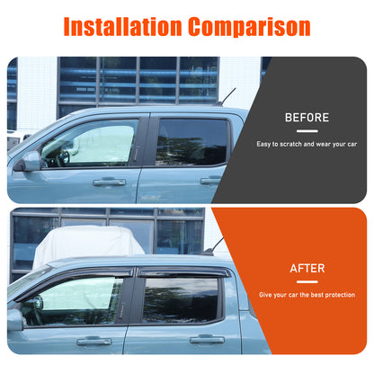 Window Rain Guards Visor Rain Guard Wind Deflectors For Ford Maverick 2022-2024 16