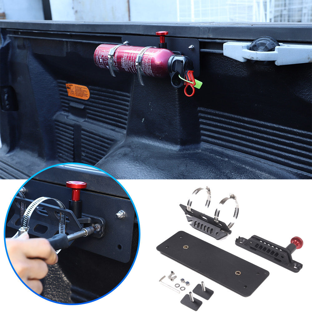 Black Car Fire Extinguisher Mount Bracket For Toyota Tacoma/Tundra 2016-23 1